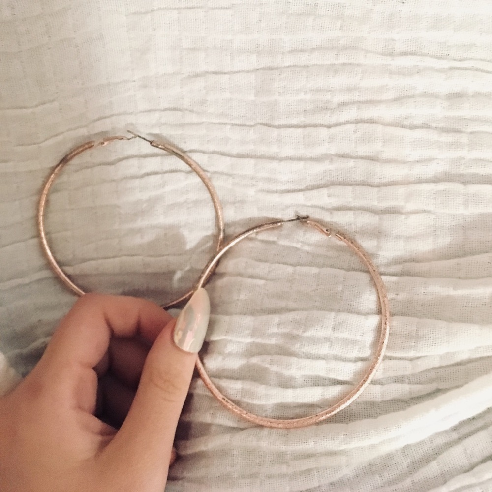 Pink Sparkly Hoops